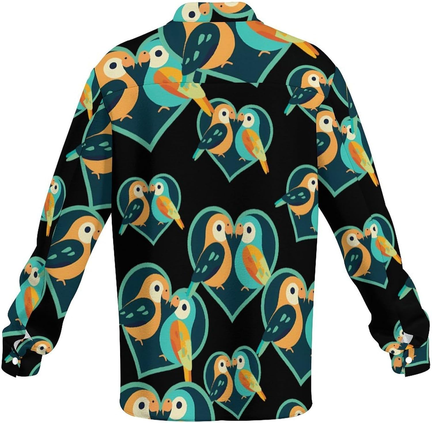 Lovebirds Men's Shirts Casual Jacket Long Sleeve Coat Novelty Outwear Tops