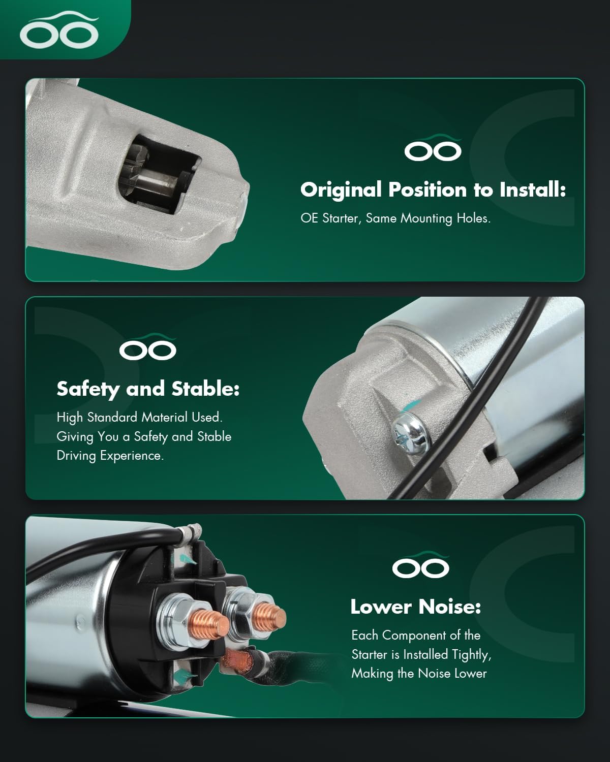 SCITOO Starter Motor fit for Nissan for 200SX 2.0L 1995-1997,for Nissan for NX 2.0L 1991-1993,for Nissan for Sentra 2.0L 1991-1994 Replacement Starter 17246,32693,30711