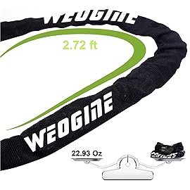 Weogine Bike Chain Lock, Heavy Duty Anti-Theft Bicycle Chain Lock, 2.72 Ft Security Bike Locks with 3 Keys, Waterproof Lock Chain for Bike, Bicycle, Scooter, Motorcycle, Door, Gate, Fence