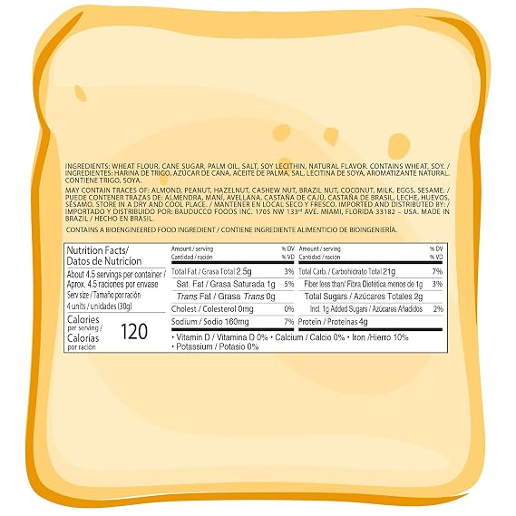 Bauducco Original Toast - Delicious, Light & Crispy Toasted Bread - Ready-to-Eat Breakfast Toast & Sandwich Bread - No Artificial Flavors - 5.01 oz (Pack of 1)