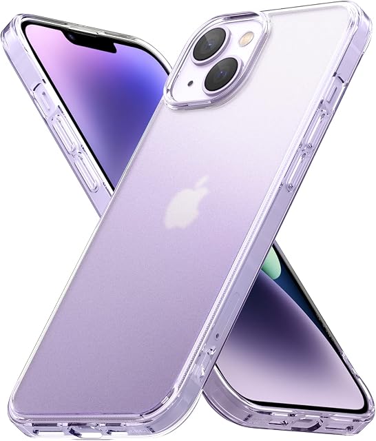 Ringke Fusion Matte Compatible with iPhone 14 Plus Case, Translucent Hard PC Back Shockproof TPU Bumper Protective Phone Cover for iPhone 6.7-Inch (2022) - Matte Clear