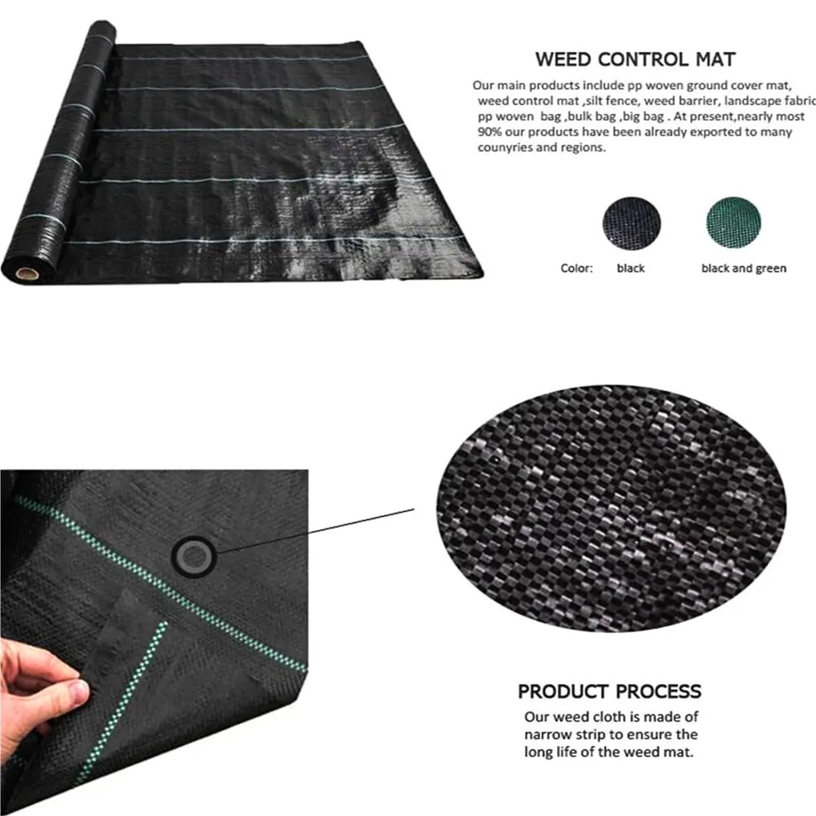 Telo Pacciamatura Tessuto for Il Controllo delle infestanti in Tessuto PE for Piante Anti Erba Panno for pacciamatura agricolo Tappetino for diserbo permeabile all'Acqua(39.3in x 16.4ft)