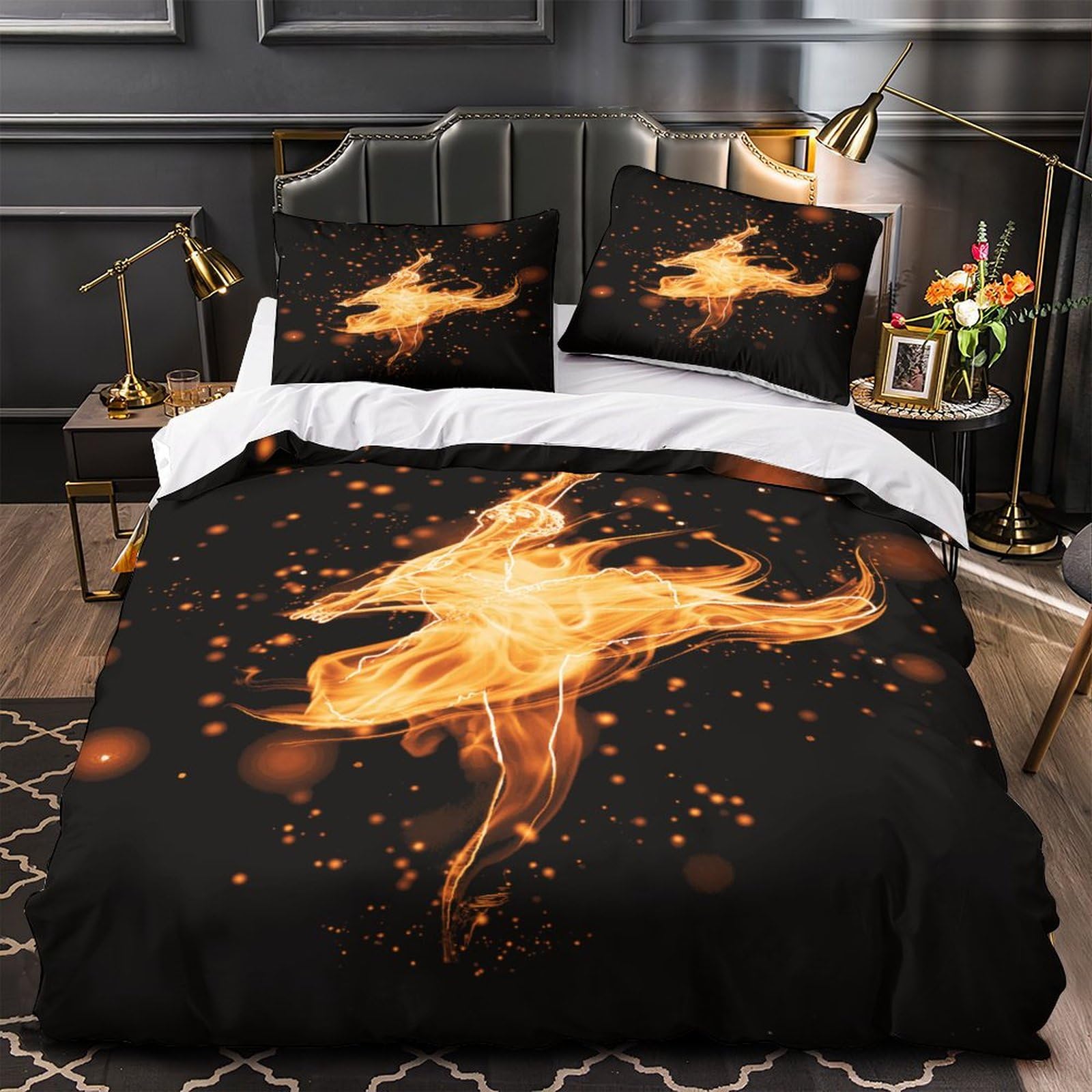 MXRMXR Dancing Quilt Cover Set 3D Printed Bedding Duvet Cover Set with Zipper Closure for Kids Boys Teen Soft Microfiber 3 Piece Set Single（140x200cm）