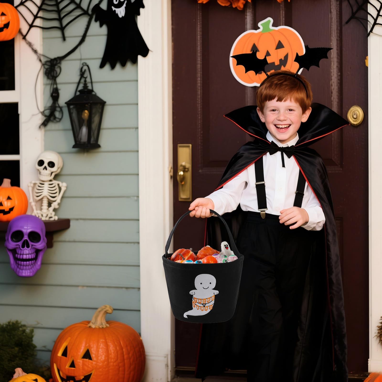Snapklik.com : Halloween Basket Ghost Trick Or Treat Bucket For Kids ...