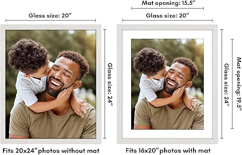 Miniatura 10 de Americanflat Hudson Collection - Marco para póster de 18 x 24 pulgadas con plexiglás pulido, uso como marco de 12 x 18 pulgadas con paspartú o marco