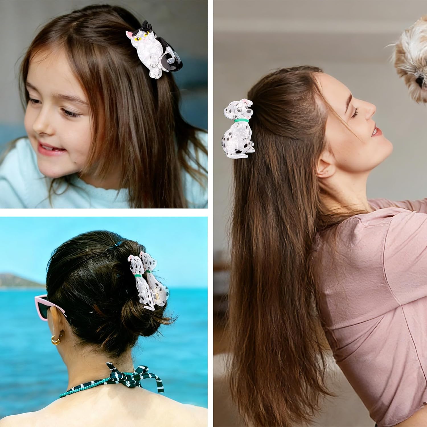 2PCS Claw Clips for Thick Thin Hair Cute Dog Cat Hair Clips for Women Girls Fashion Curly Hair Accessories for Women Girls Cute Gifts for Girls Pinzas Para El Cabello - Image 6