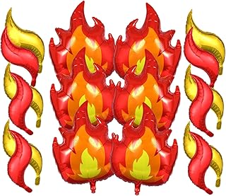 18 Pcs Fire Balloons,Fire Truck Birthday Decorations,Elemental Party Decorations,Firetruck Birthday Decoration,Firefighter Party Favors for Campfire Hunting Decor