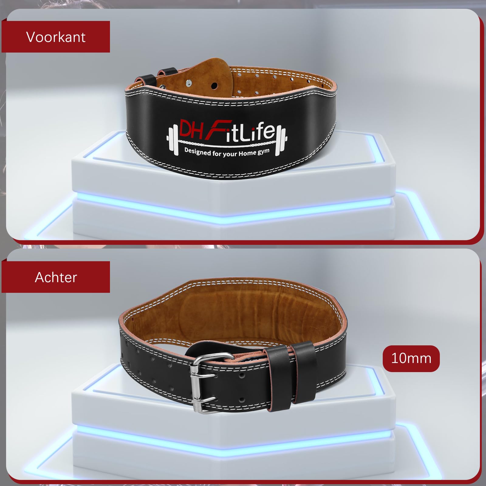 DH FitLife Pasek do podnoszenia ciężarów, pas fitness z wyściółką, pas do podnoszenia ciężarów, do treningu siłowego, dla mężczyzn i kobiet (S)