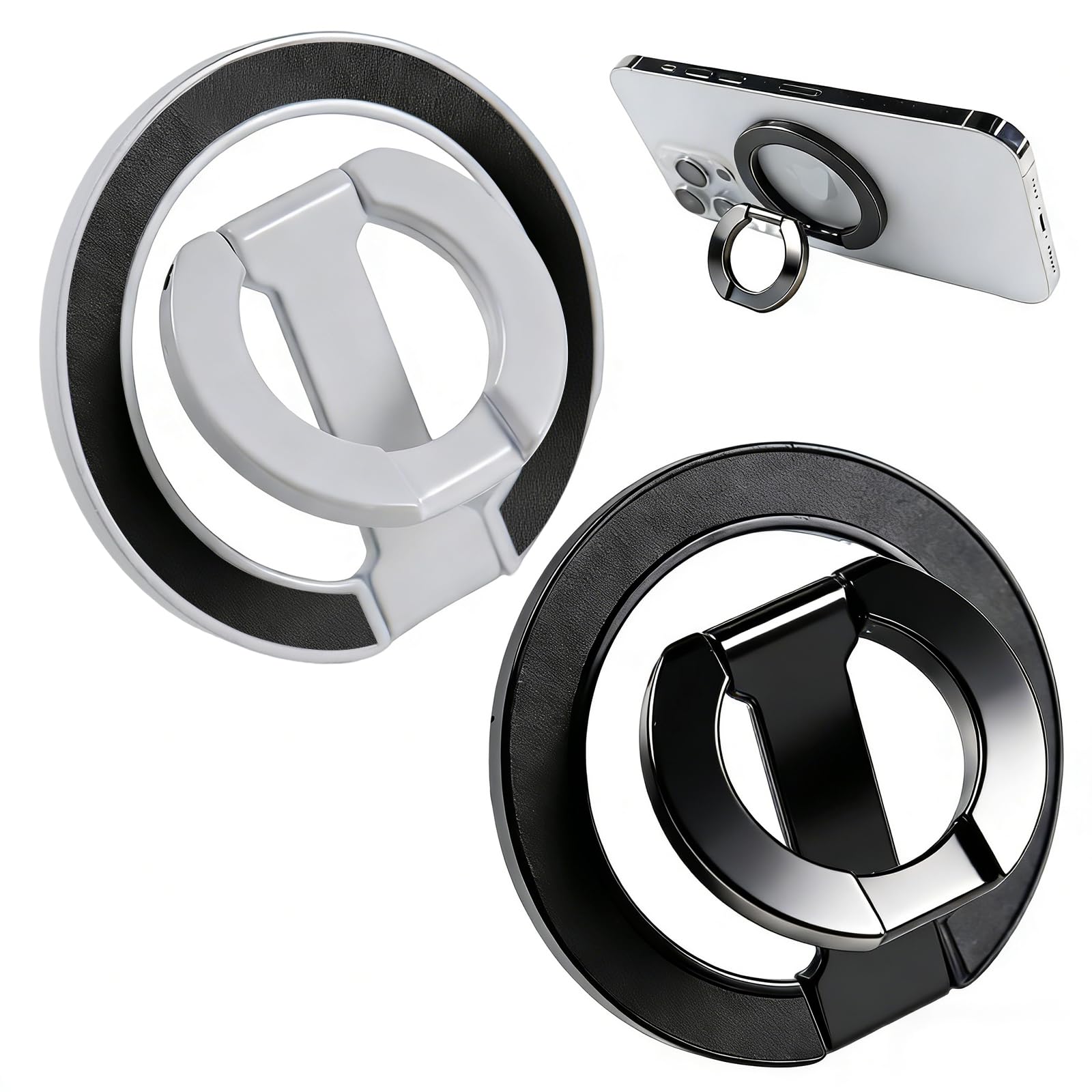 DRADERCH 2 Stück Handy Ring Halterung für Magsafe Ring Stand, Magnetisch Ringhalter, Neuer Doppelseitiger Magnetische Handy Ständer, Handy Griff Halter Fingerhalter für iPhone 17/16/15/14/13/12