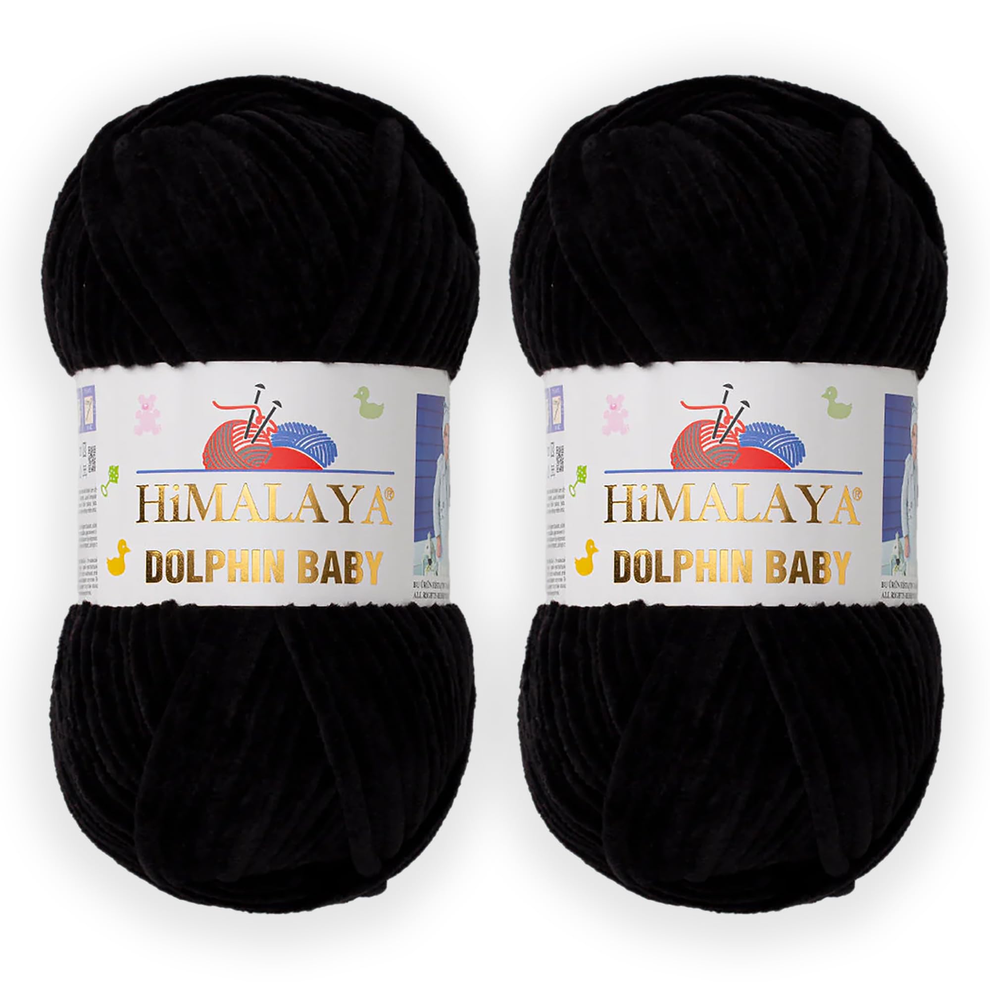 2 Skein/Pack Himalaya Dolphin Baby Chenille Yarn, Each Ball 100 gr (3.5 oz), 120 m (132 Yards), 100% Polyester, Super Bulky Baby Blanket Velvet