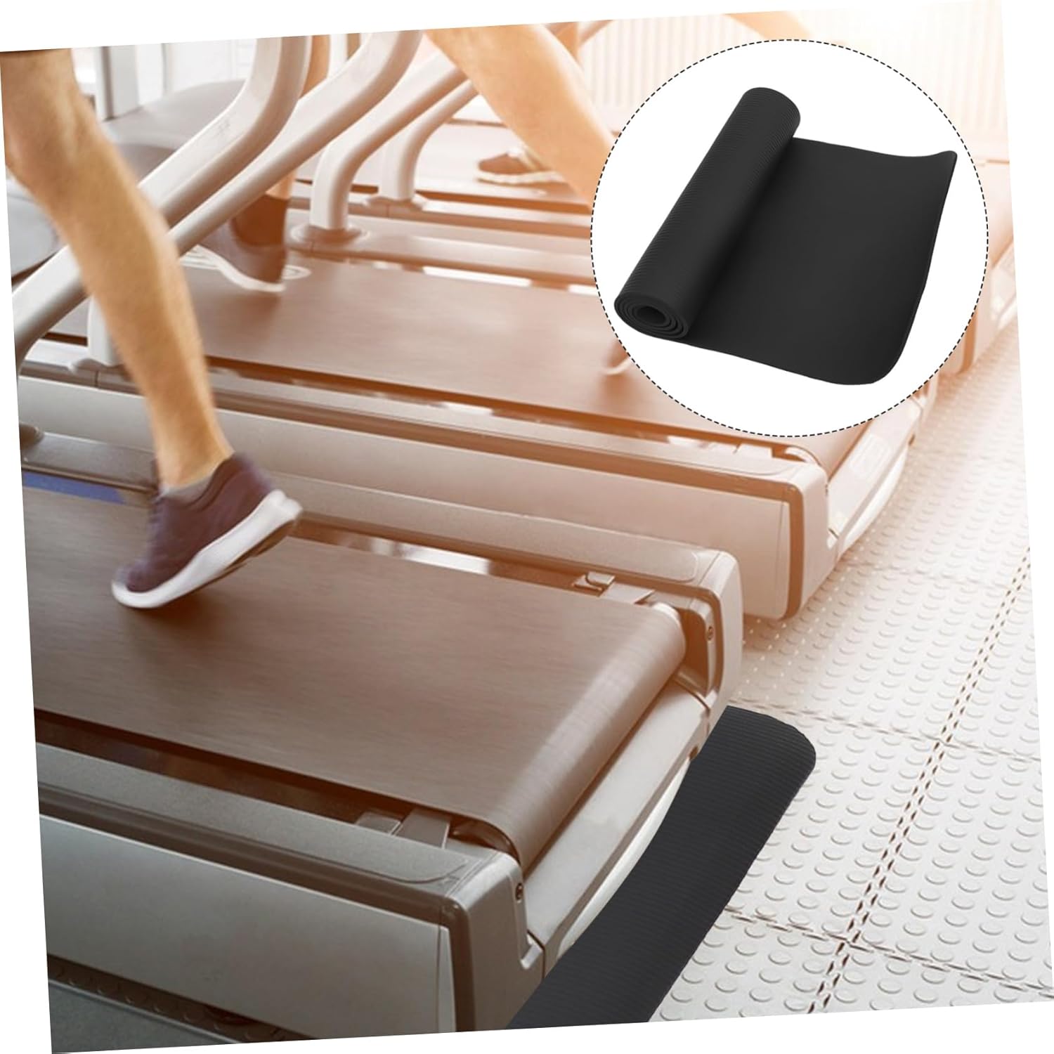 Treadmill Mat for Tile Home Workout Exercise Mats for Hardwood Floors Rubber Gym Pad