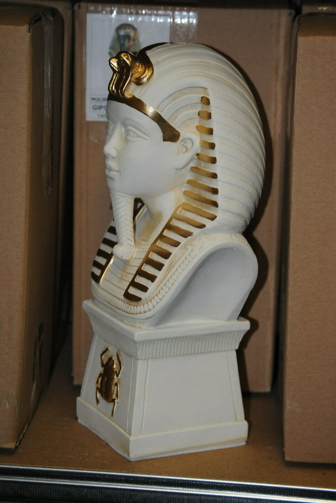 Ägyptische Groß Figur Tutenchamun Büste Pharao 2860-108, Creme