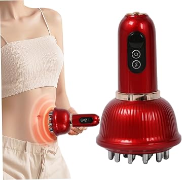 Lymphatic Drainage Tool, 3-Mode & 9-Level Red Light Cellulite Massage Tool with 18 Head, Wireless Heat Body Sculpting Machine for Legs, Arms & Belly, Red