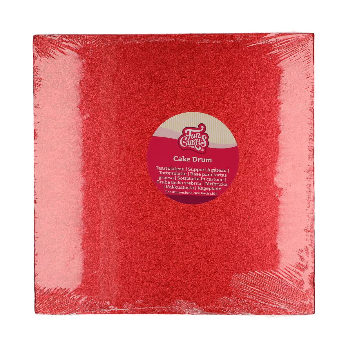 FunCakes Cake Drum Square 30.5 cm - Red: Square Cake Drum, Base for Presenting Cakes, Ideal Quality, Luxurious Appearance, 1-Piece