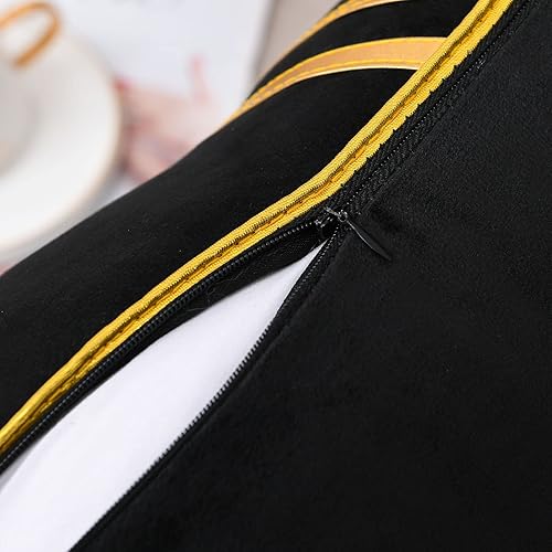 Miniatura 6 de WACOMECO Fundas de almohada decorativas  Fundas de cojín doradas de terciopelo suave para sofá, dormitorio, sala de estar, automóvil, 18 x 18