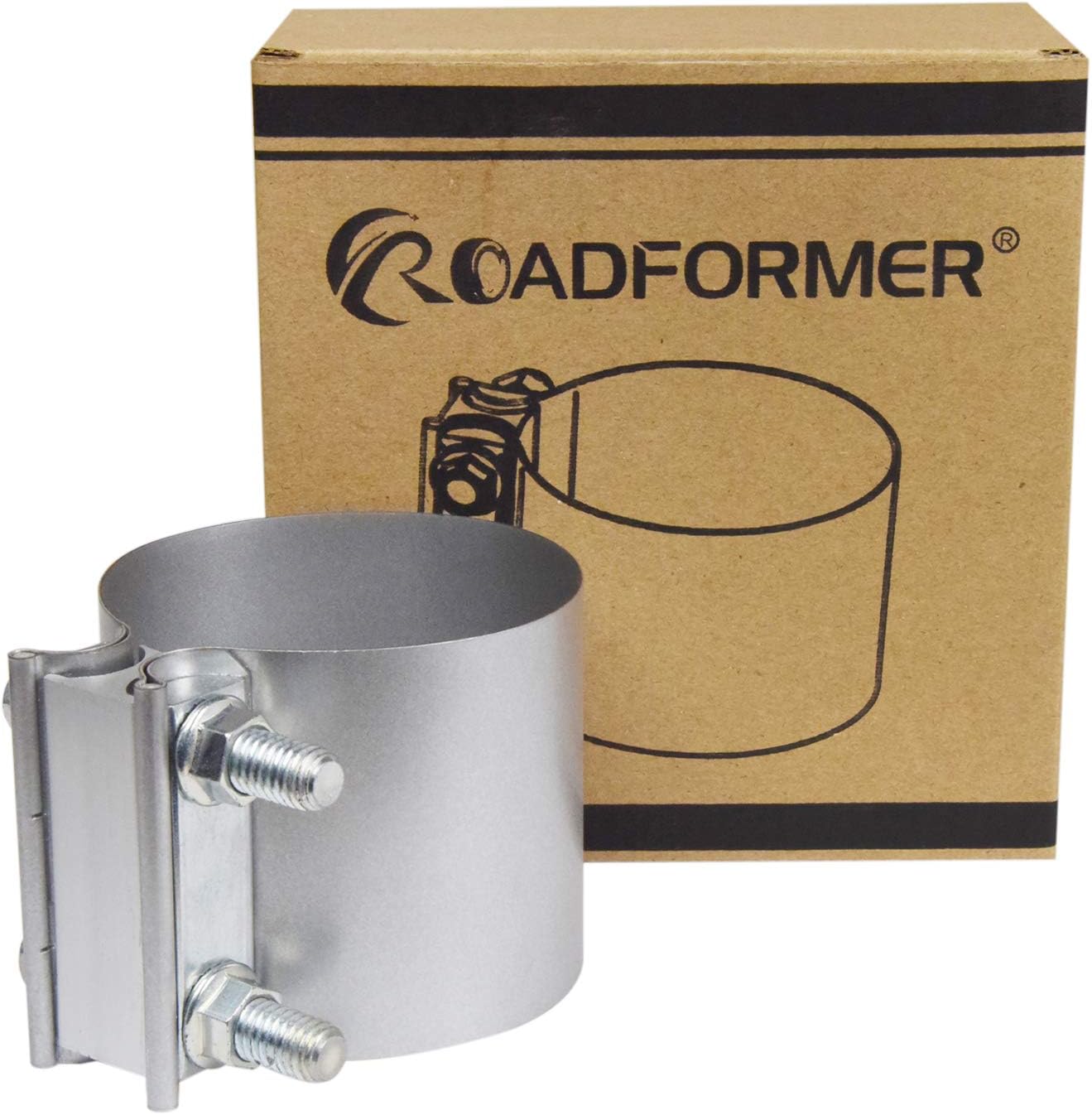 Roadformer 2.5" Butt Joint Exhaust Band Clamp - Aluminized Steel for 2.5" OD Exhaust Pipe, Muffler, Elbow and Exhaust Tubing Connection