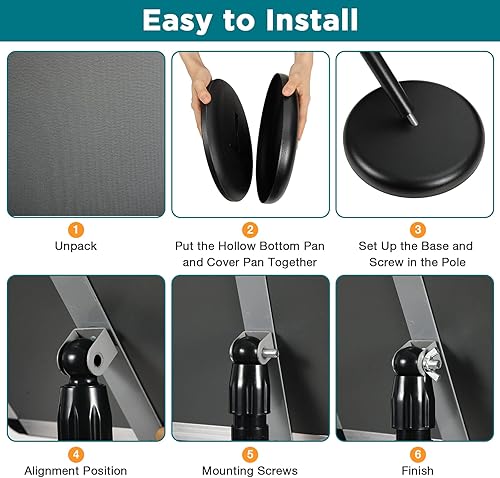 Miniatura 5 de Kenning Paquete de 8 soportes de pedestal ajustables de 8.5 x 11 pulgadas, soporte de cartel de aluminio para exteriores, interiores, vista vertical