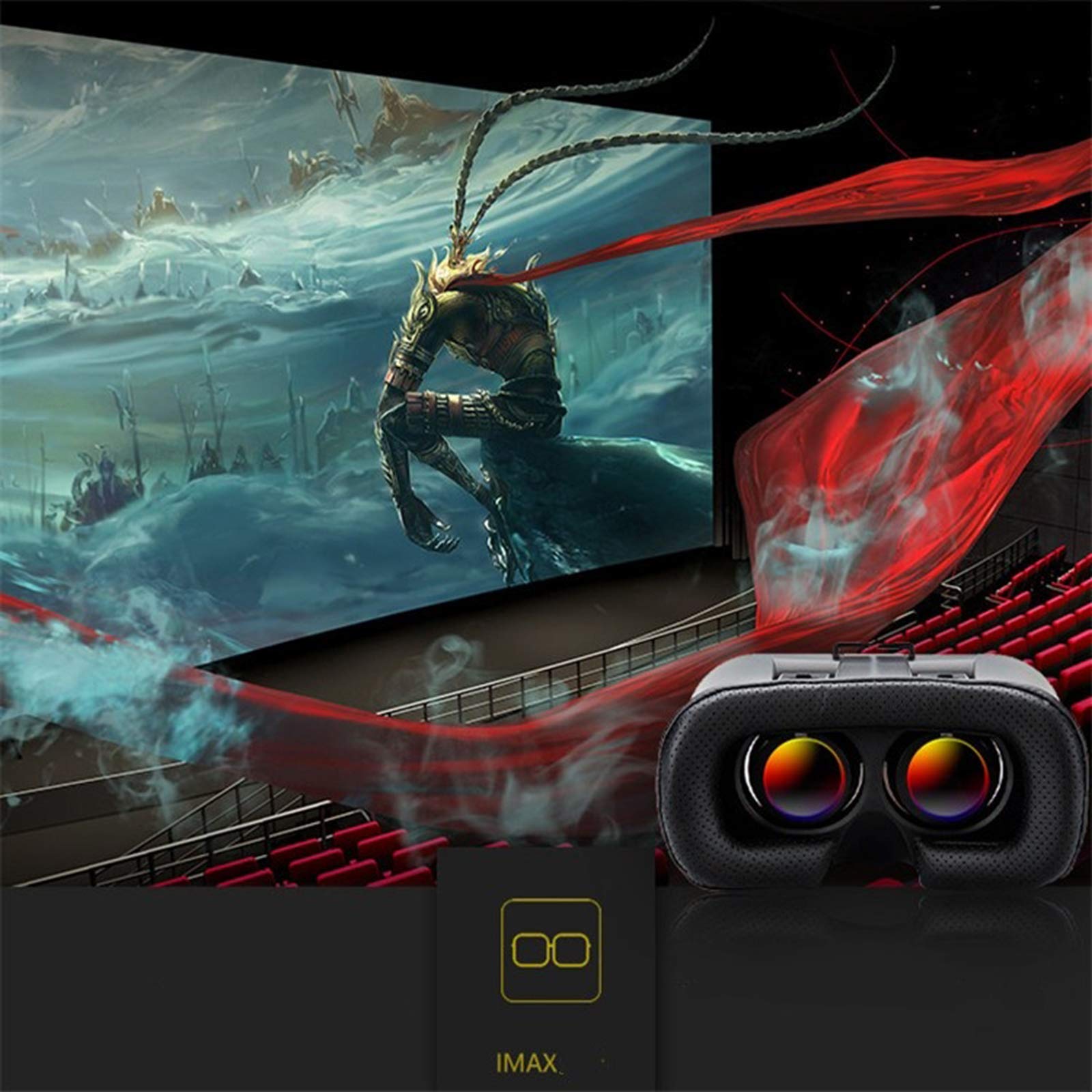 Visore VR Occhiali VR 3D Adatto per Smartphone 4,7-6,9 Pollici, Cuffie per Realtà Virtuale VR 3D Film Glasses con Lenti Regolabili
