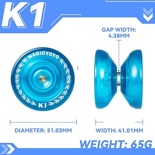 Miniatura 6 de Magicyoyo - YoYo K1-Plus con bolsa Yoyo + 3 cuerdas y guante Yo-Yo de regalo, Paquete de 3 colores.
