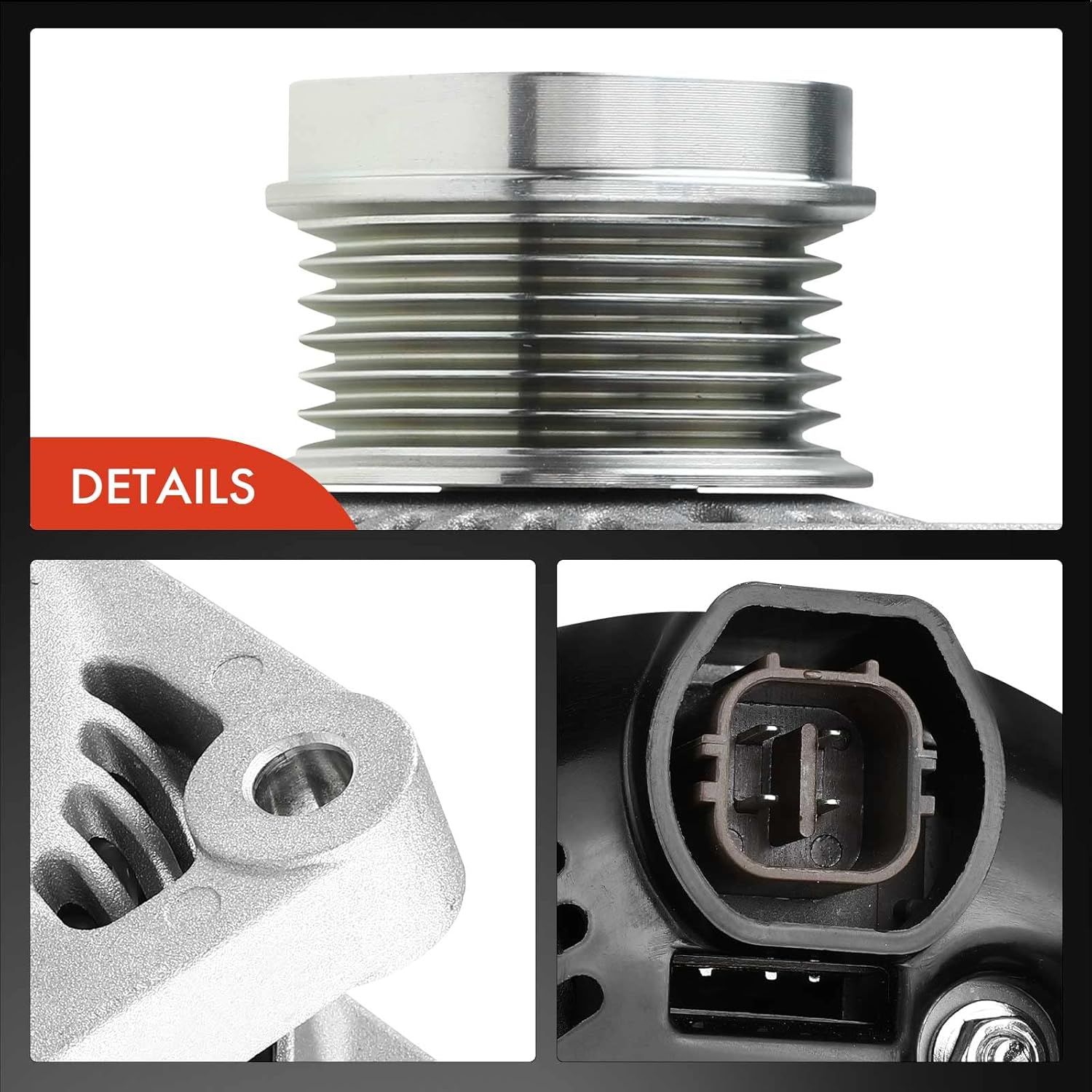 A-Premium Alternator Compatible with Hyundai Genesis 2009-2016, Equus 2011-2016 & Kia K900 2015-2017, V8 4.6L 5.0L, 180Amp 12V CW 6-Groove Pulley, Replace# 37300-3F020