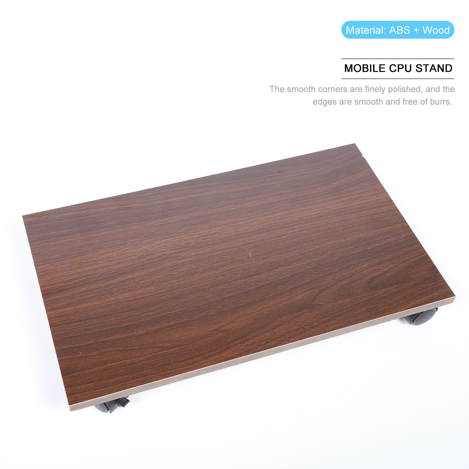 PACKOVE Soporte para CPU con Ruedas de Madera Abs Negro para Ordenador