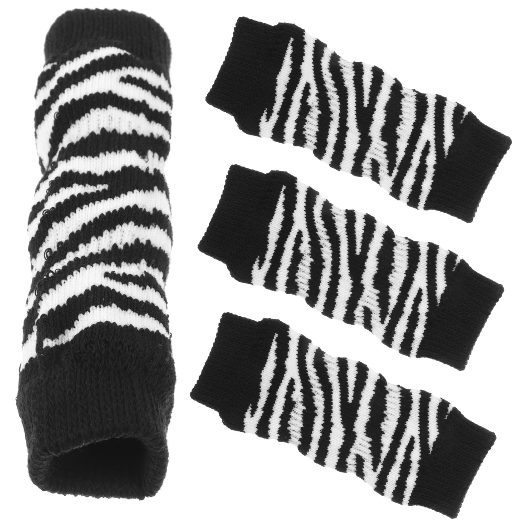 Abaodam 1Set Dog Leg Protectors Warm Socks for Winter Durable Elbow Covers for Puppies and Cats Easy to Clean and Comfortable Fit Zebra