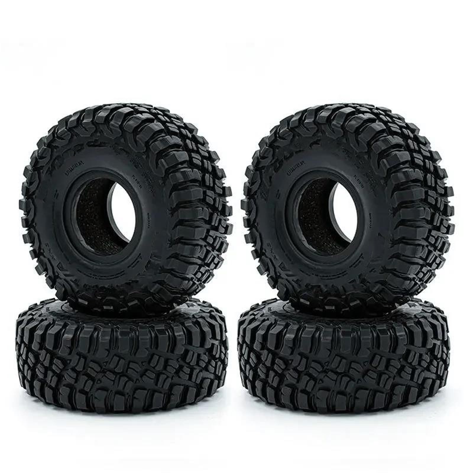 GTVNPOA Rc Tires Rims Compatible With TRX4 For TRX6 SCX10 D90 TK300 CC01 4102 4103 4082 1.9 Inch 117mm Rubber Tire Rock Crawler Tyre For RC Car Upgrade Parts