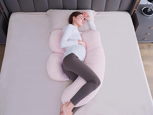 Miniatura 4 de Almohada de embarazo para mujeres embarazadas, almohada corporal suave para embarazo, soporte para espalda, caderas, piernas, almohada de maternidad