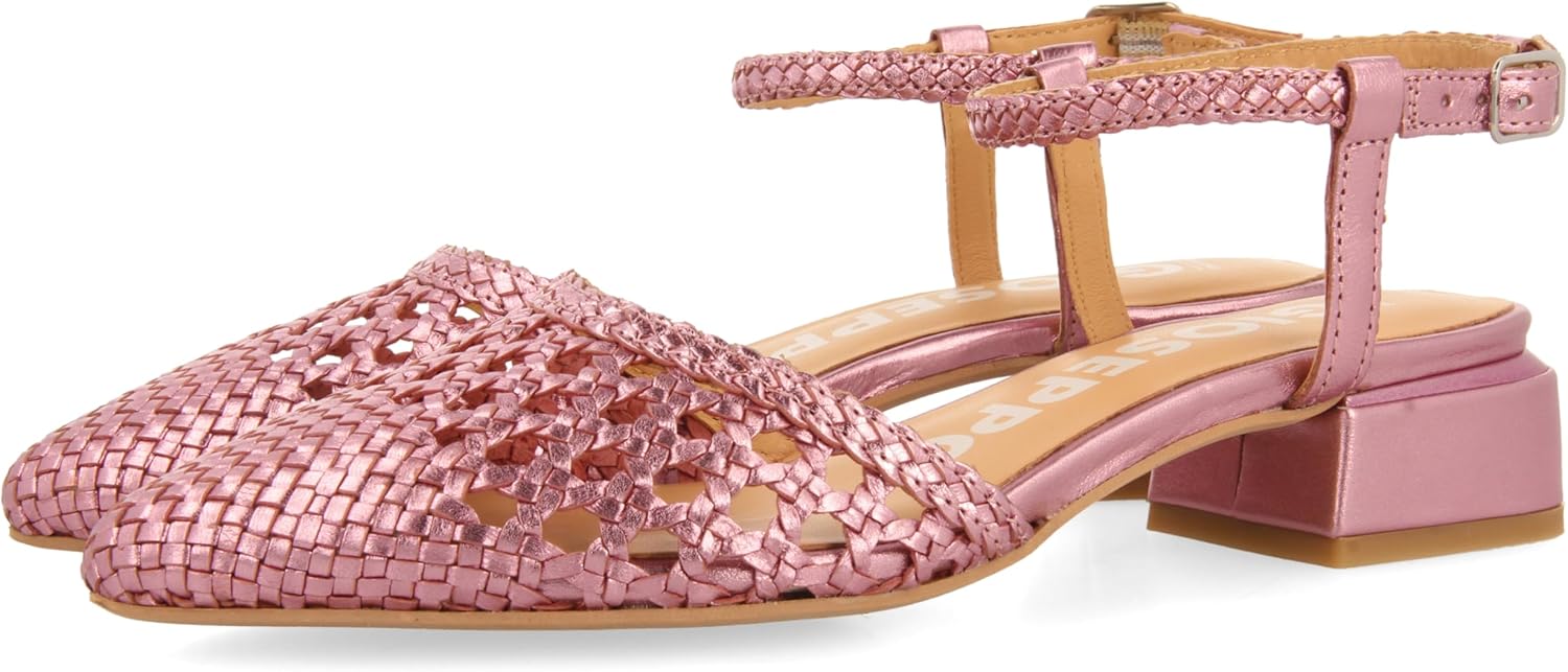 Ballerine GIOSEPPO Mineo Donna - Pelle Argento Con Fibbia E Trecce, Comode E Eleganti - Foto 3