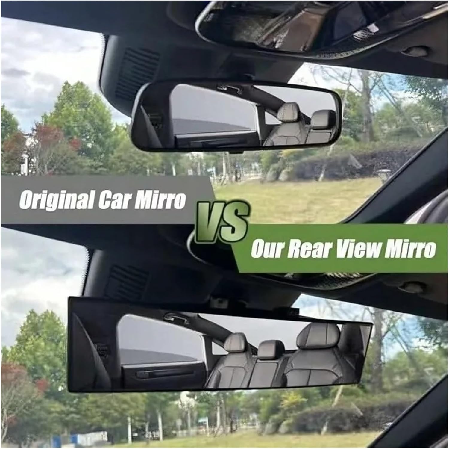 Car Inside Rear Mirror 1pcs Universal HD Car Rear View Mirror Wide-angle Rearview Plane Wide Interior Clip-on Mirrors Panoramic
