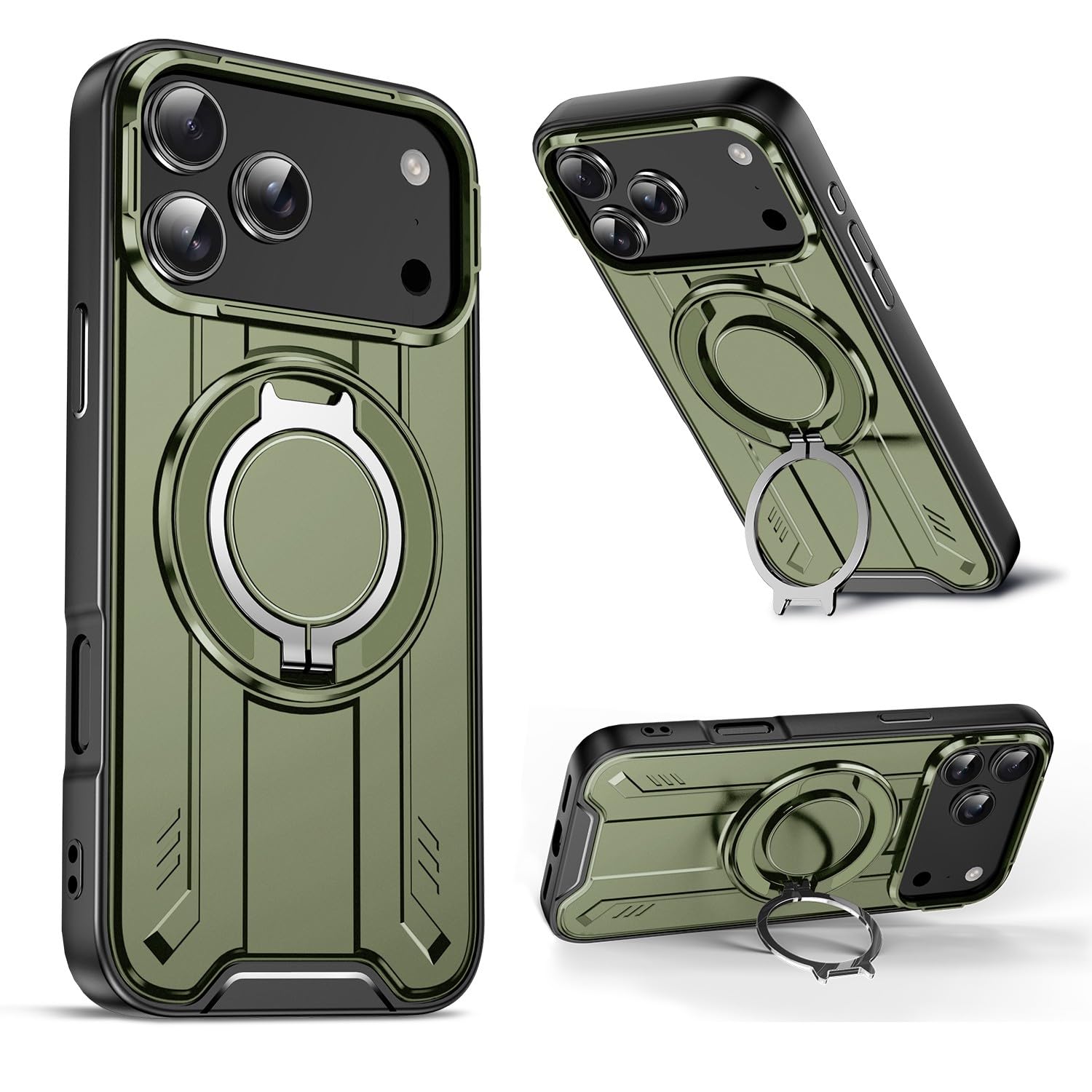 Coque iPhone 13 Pro silicone rigide anti-chute avec bague de maintien