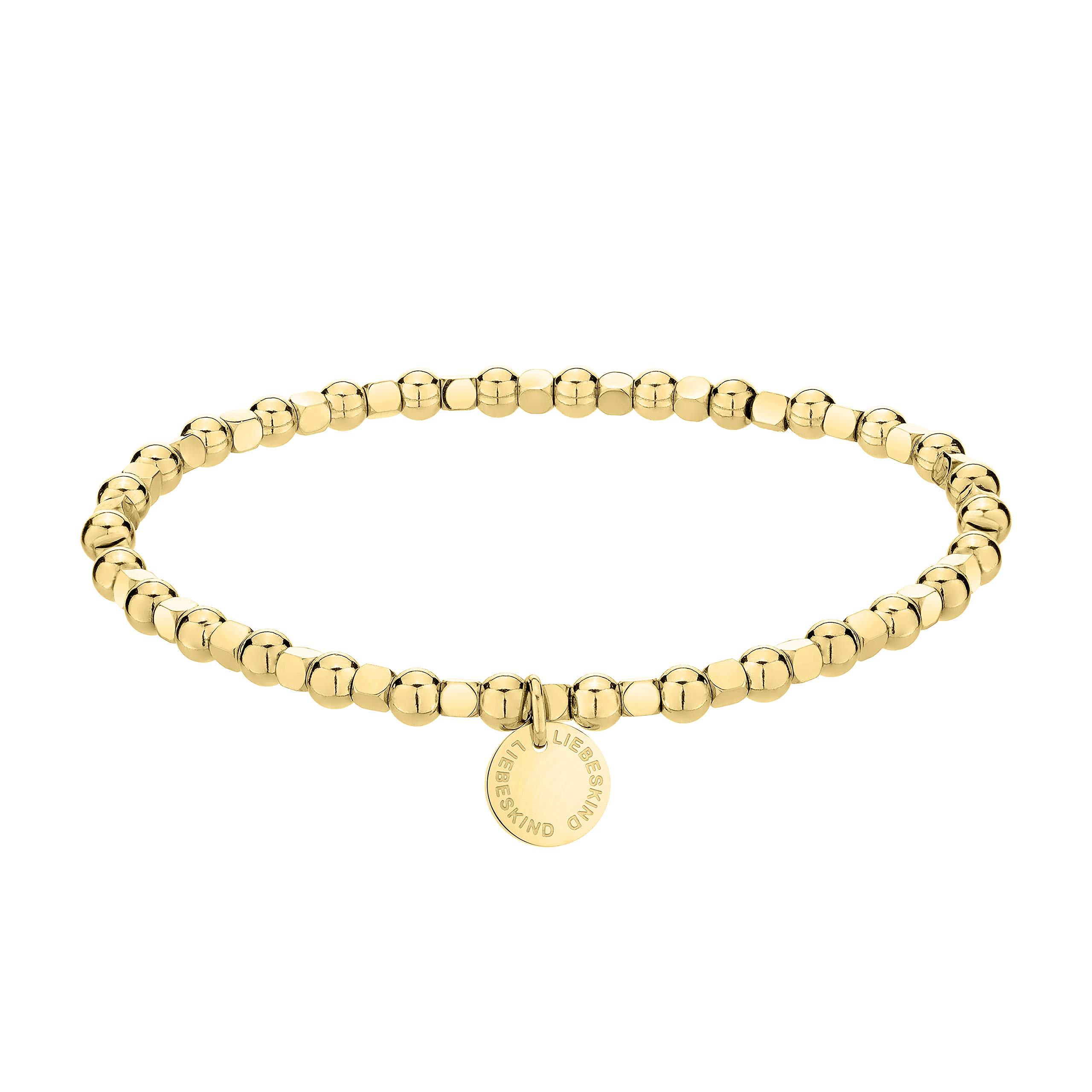 LIEBESKIND BERLIN Beads Armband – kleine Kugeln aus Edelstahl & Edelstein – Silber, Gold, Roségold & Schwarz – filigraner Damenschmuck