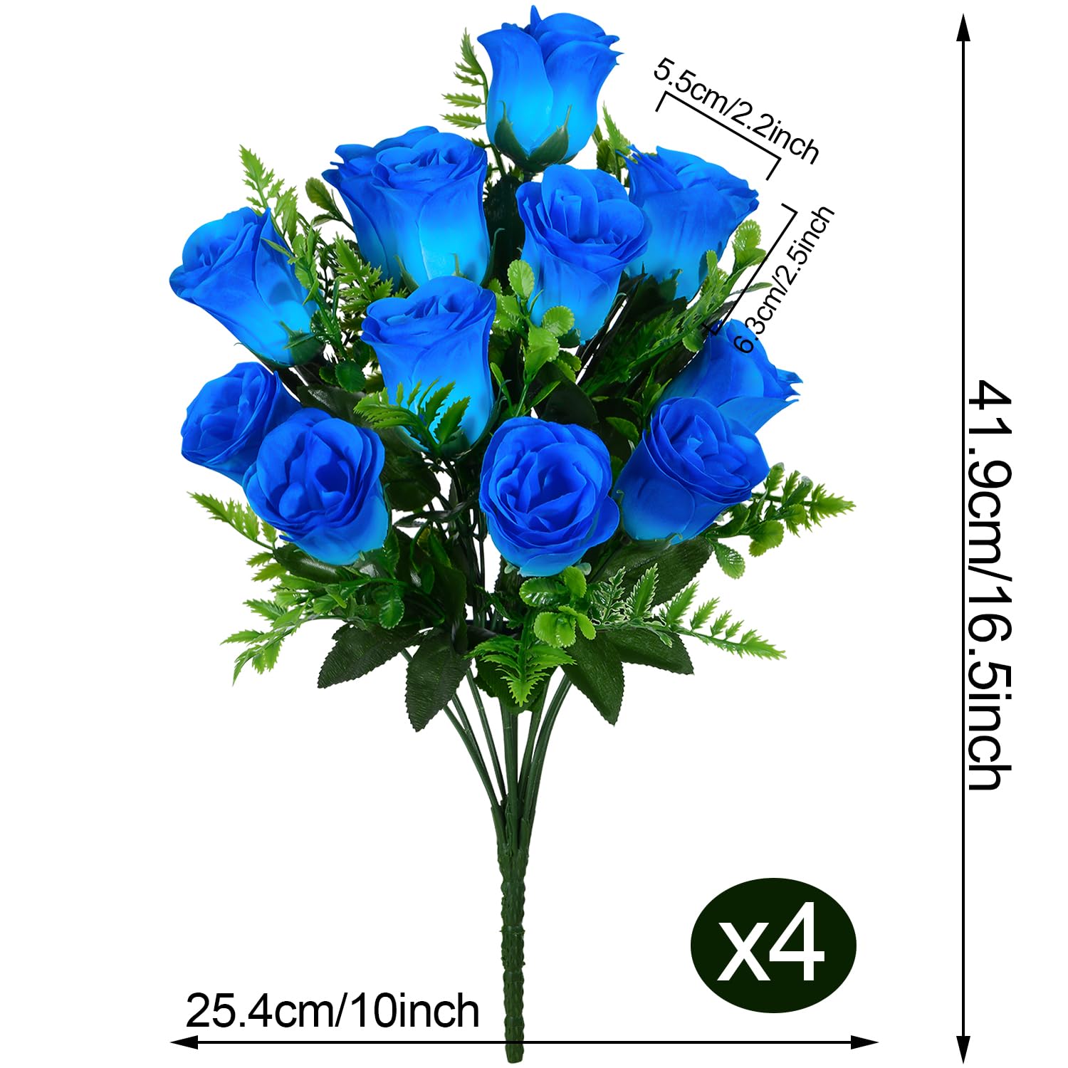 SIFOEL Artificial Cemetery Flowers with Vase - Image 3