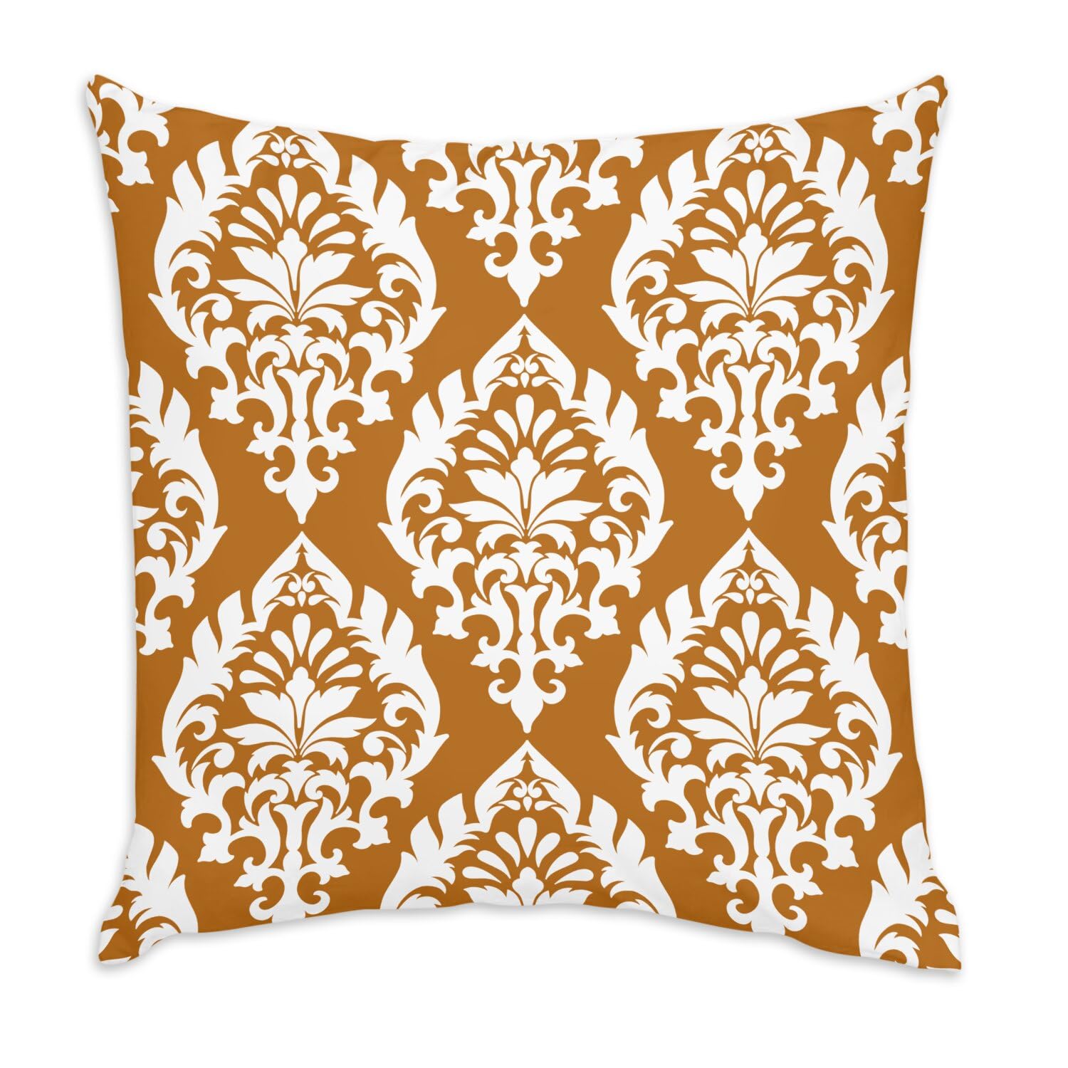 Coussin en velours blanc damas orange pour canapé terne en velours