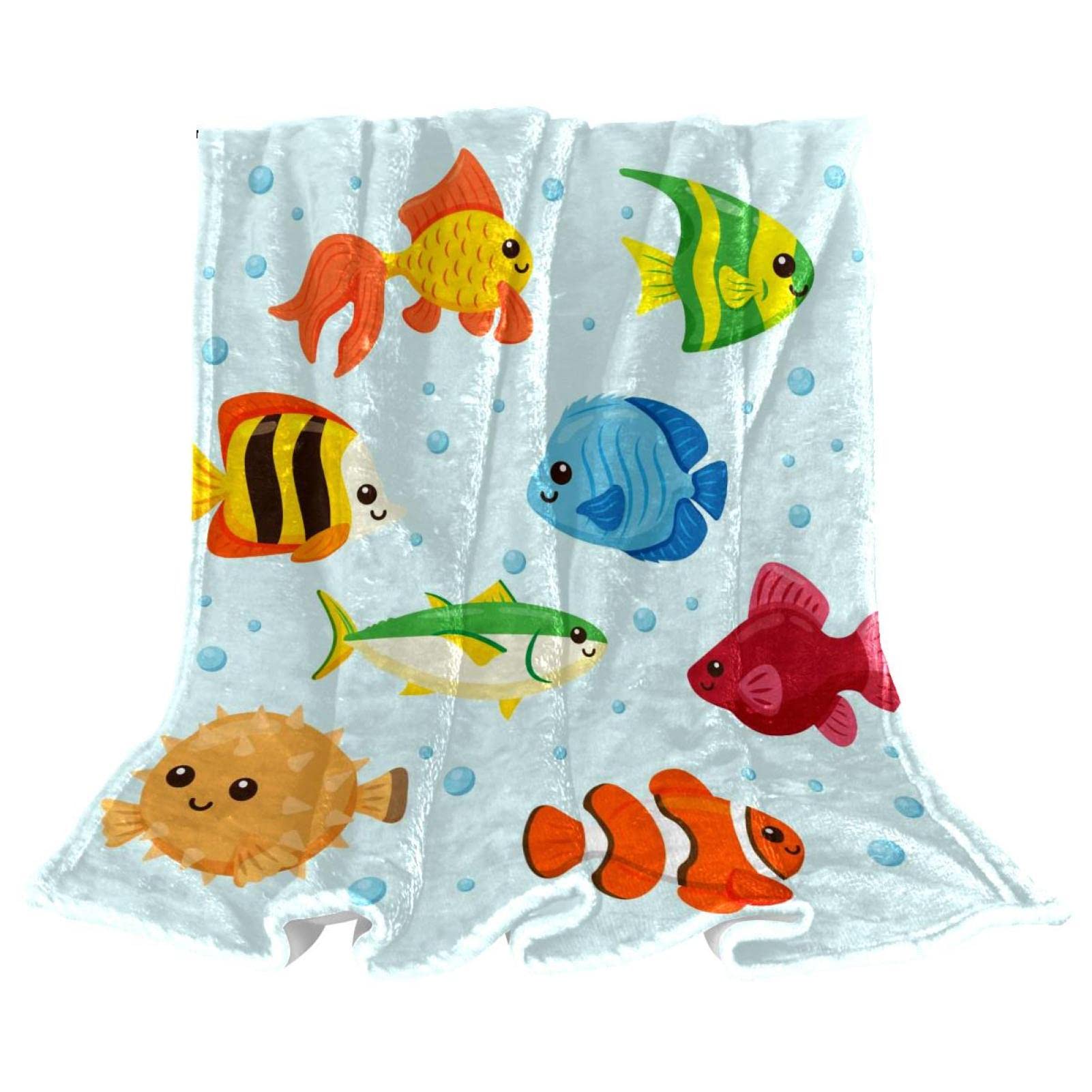 Coperta Con Stampa Pesce - Morbida E Divertente Per Divano, Letto E Campeggio - Foto 5