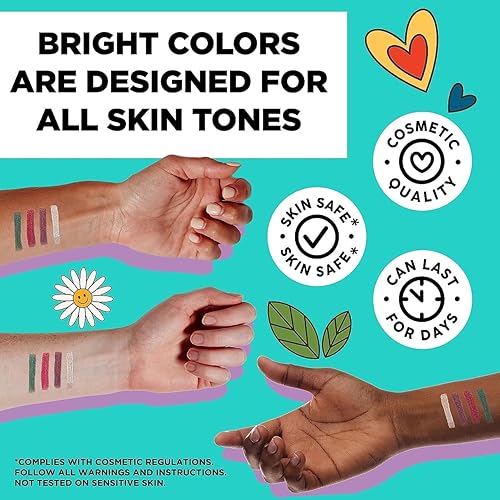 Miniatura 3 de BIC BodyMark Party Pack - Marcador temporal de tatuaje para piel, punta de pincel premium, regalos para adolescentes, paquete de 4 unidades