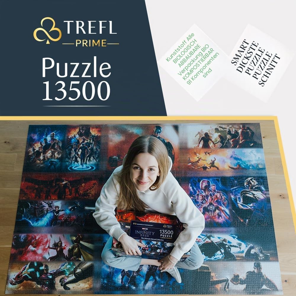 Trefl Prime - Puzzle UFT: Marvel, The Ultimate Marvel Collection - 13500 Teile, Großes Puzzle, Dickste Pappe, Bio, EKO, Collage mit Superhelden, Unterhaltung für Erwachsene und Kinder ab 12 Jahren
