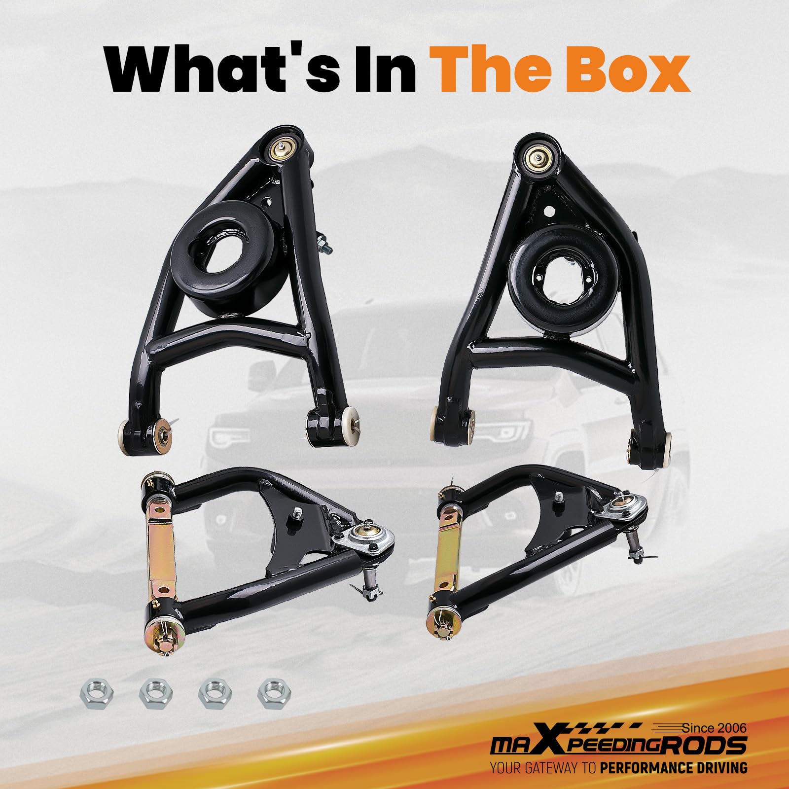 maXpeedingrods Wzmocnione wahacze rurowe (górne i dolne) do Chevroleta Malibu 1964–1972