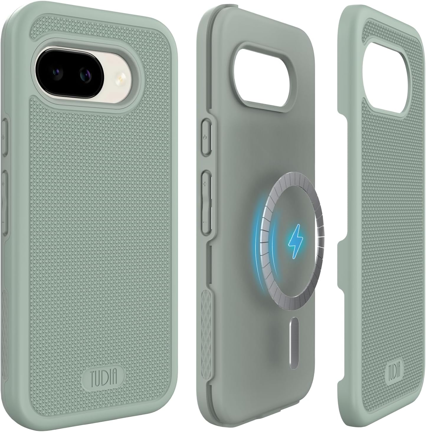 TUDIA for Google Pixel 9a Case (2025) - [Magsafe Compatible] [MergeGrip] Dual Layer Slim [Military Grade Drop Tested] Shockproof Protective Pixel 9A Phone Cases - Green Lily