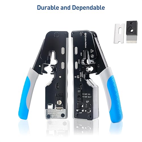 Miniatura 7 de Cable Matters Herramienta de prensado Ethernet modular todo en uno Cat 8 (Cat5 Cat6 Cat7 Cat8 Herramienta de prensado) para conectores de paso