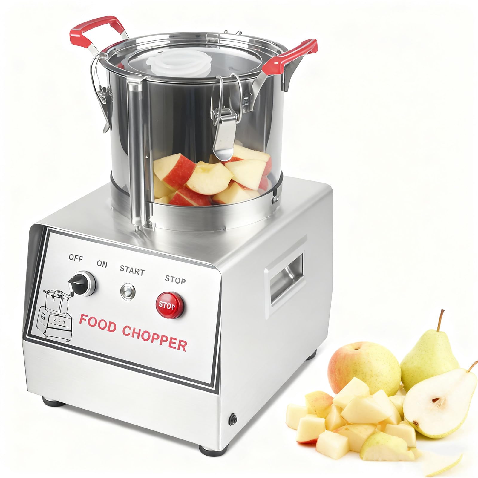 KJHYYPP Commercial Food Processor, Electric Automatic Chopper, Stainless Steel Food Processor, For Vegetables,Fruits,Grains,Peanut,Ginger 15L (10L)