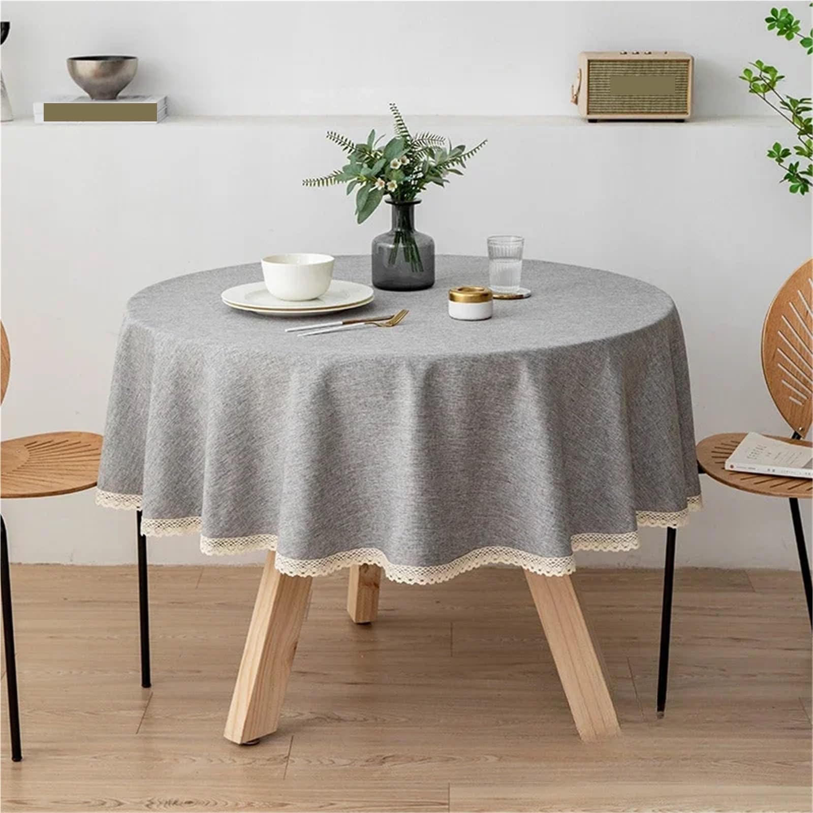 Mantel Redondo Grande para Mesas de Comedor | Manteles antiincrustantes impermeables for comedor, manteles for el hogar, Hotel, alojamiento en familia(Blue,Diameter 120cm)
