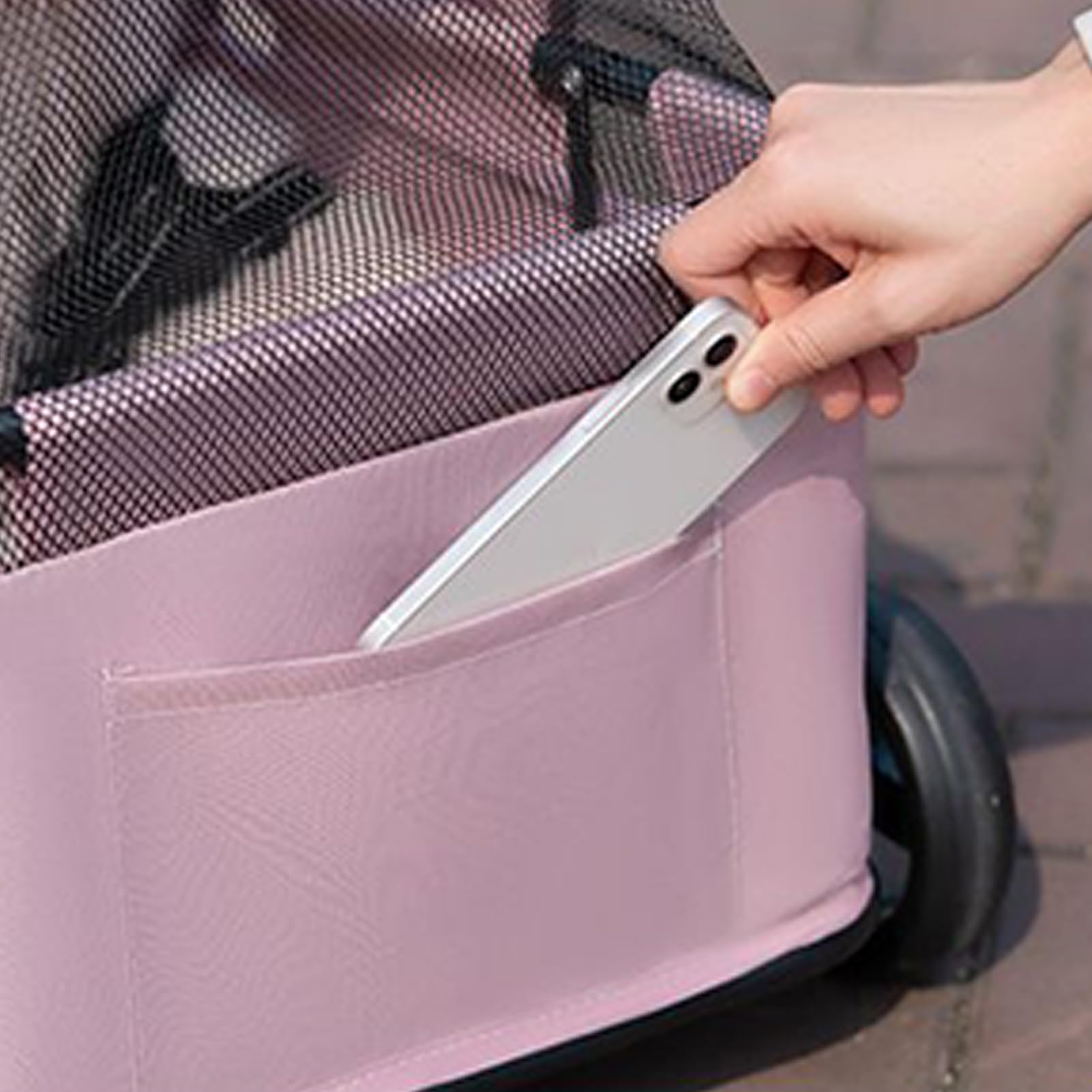 Animal, equipo de viaje plegable, carrito para cachorros, ventilación de malla segura, almacenamiento de colapso de mano, comodidad de hábitat móvil, pequeña unidad verde azulado para visitas de