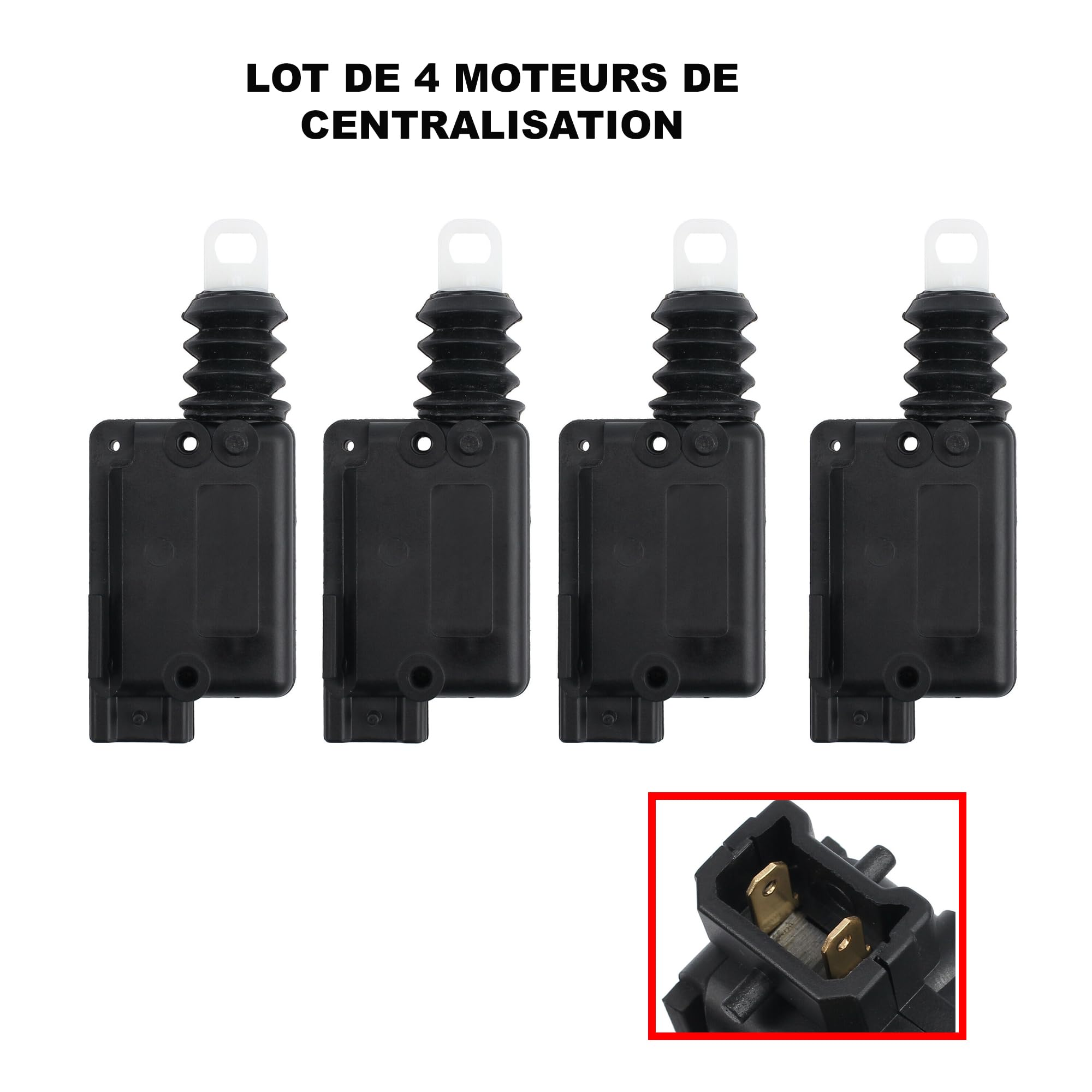 (Lot de 4) Moteur de Centralisation de Porte ou Coffre compatible pour DUSTER LOGAN LODGY SANDERO MOVANO R19 2 R21 R25 CLIO ESPACE KANGOO MASTER 2 MEGANE I SCENIC TRAFIC TWINGO - 6025001797 7701039565