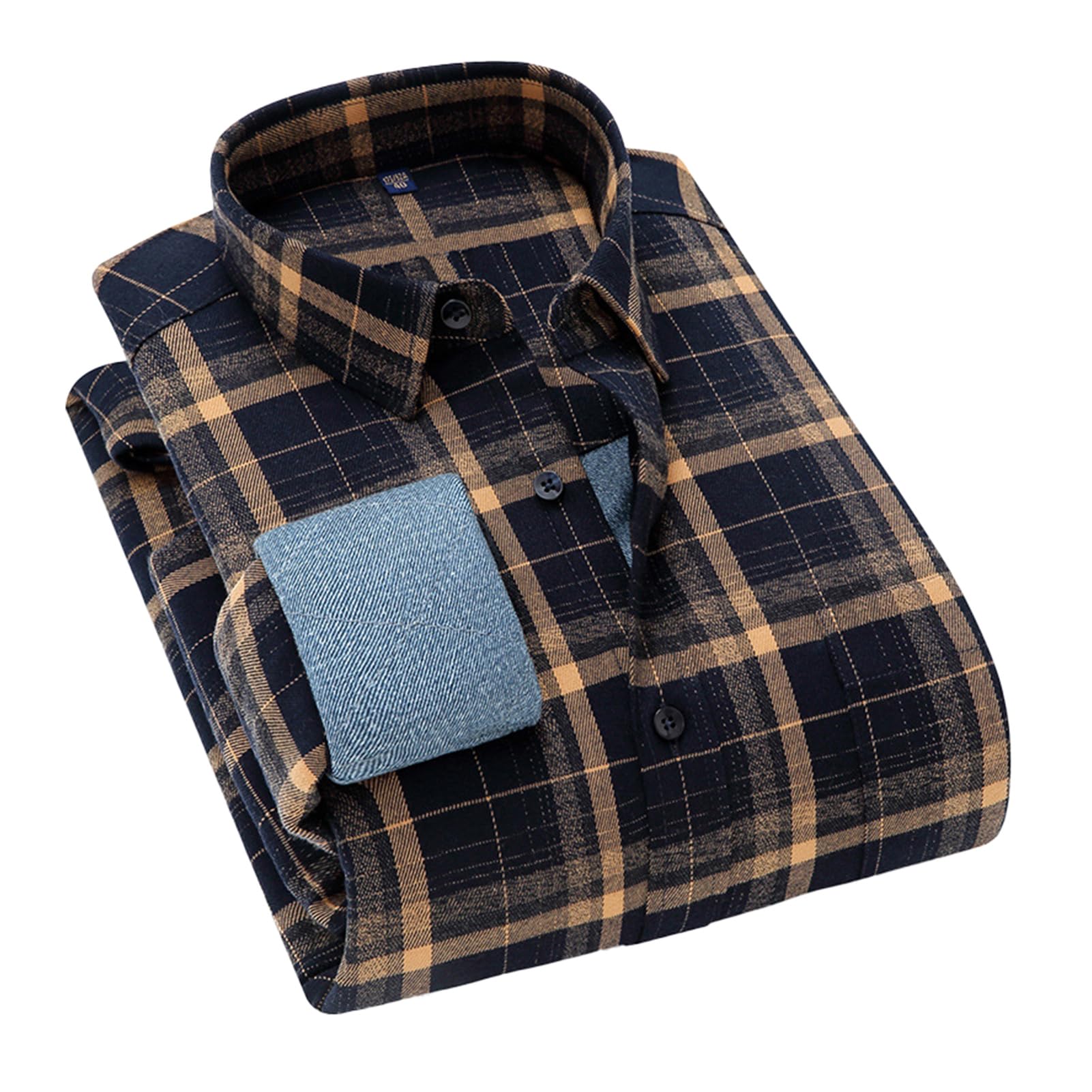Camicia di Flanella da Uomo - Camicie a Quadri in Cotone Regular Fit per Uomo, flanelle Imbottite Imbottite Casual ispessite per Uomo M-5XL