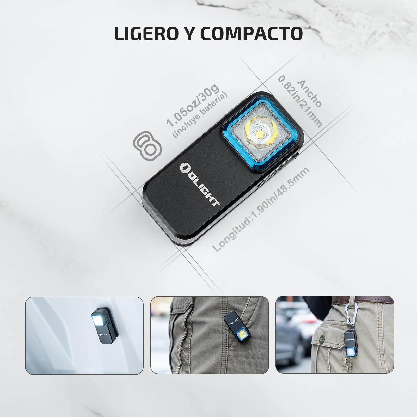 OLIGHT Oclip Linterna EDC Recargable de Clip de Bolsillo 300LM Compacta Conveniente Carga USB C Magnética Portátil para Trabajo Nocturno Herramienta Negro