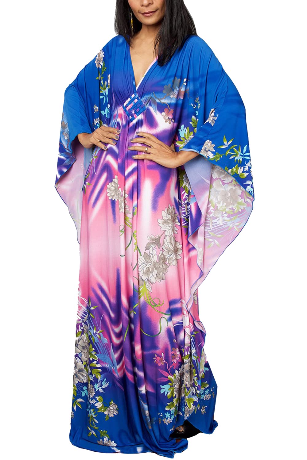 Boho Kaftan voor dames, strandkleding, badmode, kimono maxi jurk, plus size