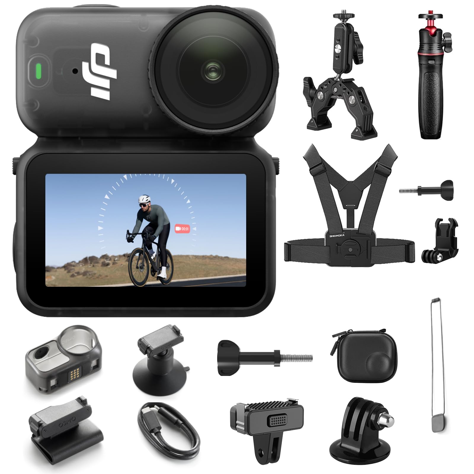DJI Osmo Nano Motorcycle Multi-POV Combo (128GB) - Waterproof Vlogging Camera with 1/1.3" Sensor, Native 4K/60fps Video, Stabilization, Magnetic POV