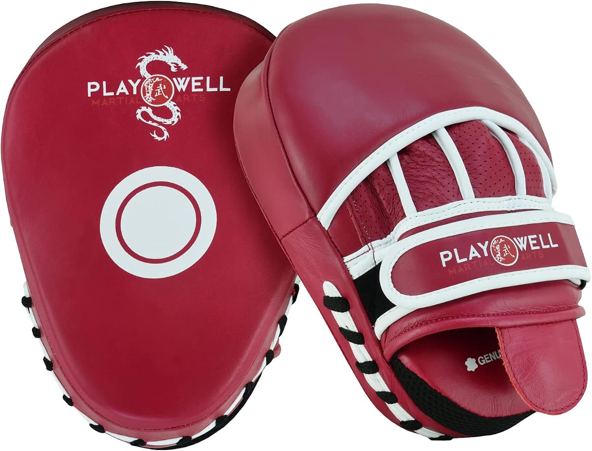 Playwell Premium Range: Maroon Series - Boxing Curved Target Focus Punch Pads