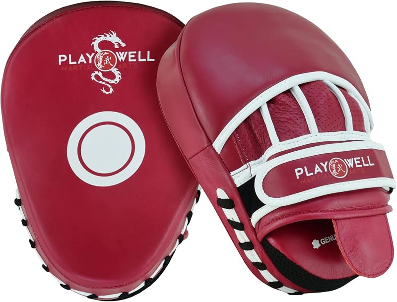Playwell Premium Range: Maroon Series - Boxing Curved Target Focus Punch Pads